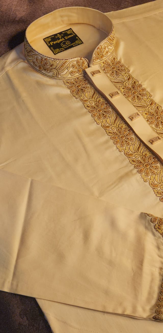 প্রিমিয়াম প্লেন শাটন কটন পাঞ্জাবি (21) - Image 3